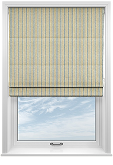 Emily Bond George Stripe, Indigo - Twist&Fit Roman Blind